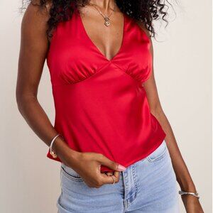 Women's Satin Cowl Back Tank